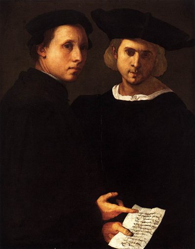 Portret van twee vrienden door Jacopo Pontormo